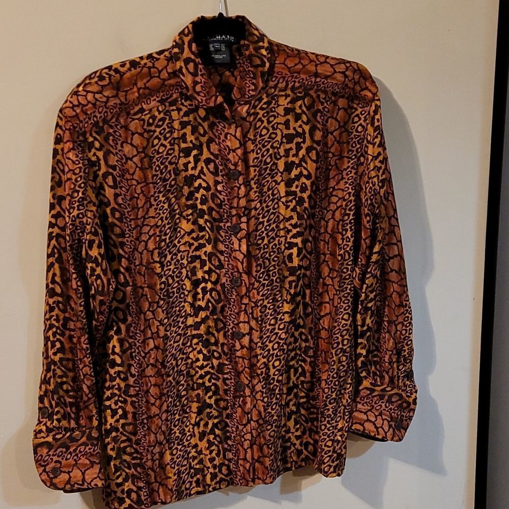 Vintage Escada Leopard Print Nwot 100 Silk